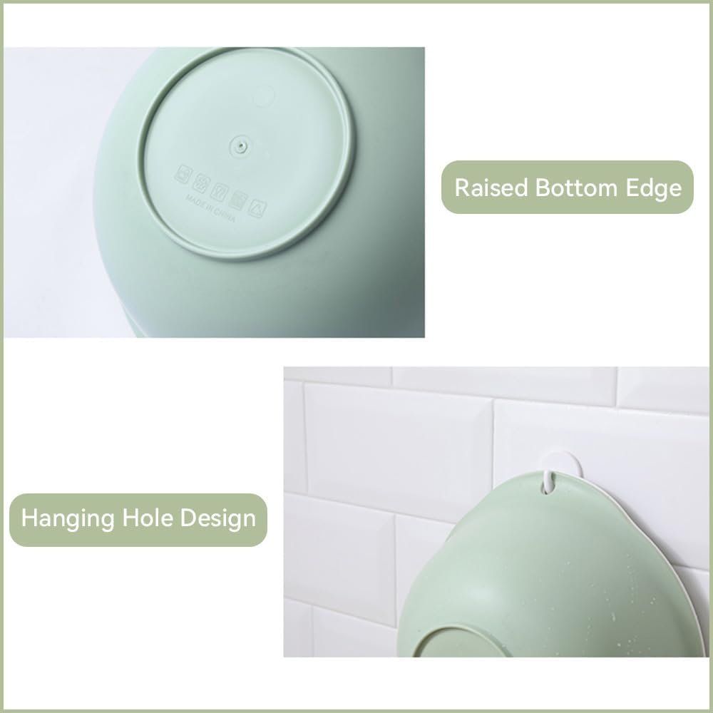 Colander Bowl Set of 2. Nesting Large Capacity Plastic Food Strainer for Pasta. Vegetables and Fruits Washing Draining Basket. Space Saving. BPA Free