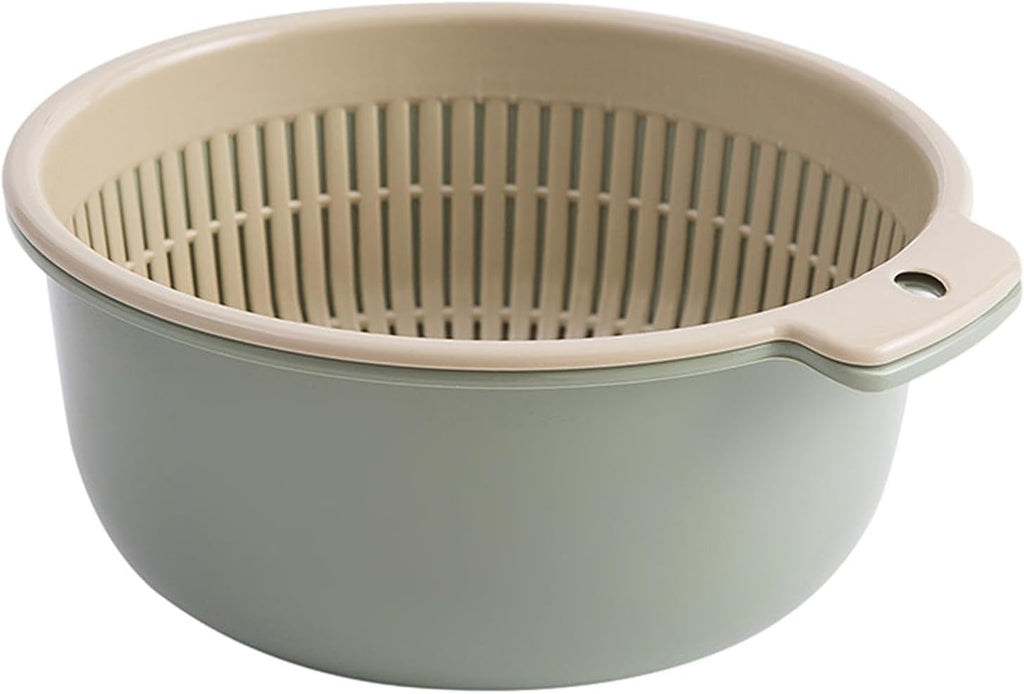 Food Strainer. Vegetable Washing Drainage Basket. Multifunctional Mixing Thicken Material Sturdy Fruit Cleaning Basin for Pasta Salads Noodles. Large Green