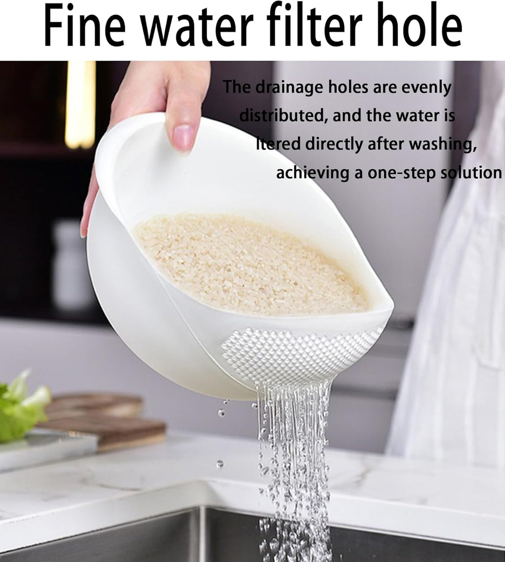 2-in-1 Rice Colander. Vegetable and Fruit Cleaning Filter Basket. 2Piece Sturdy and Easy-To-Use Food Grade Kitchen Tool Accessories (blue. Small)